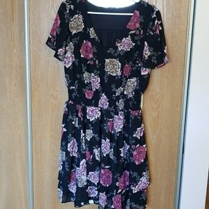 Torrid Chiffon Layered bottom floral dress